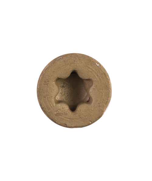 DSV wood screw head with star drive, top view