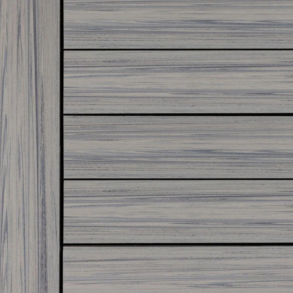 Deckorators Voyage decking in Tundra with a picture frame border