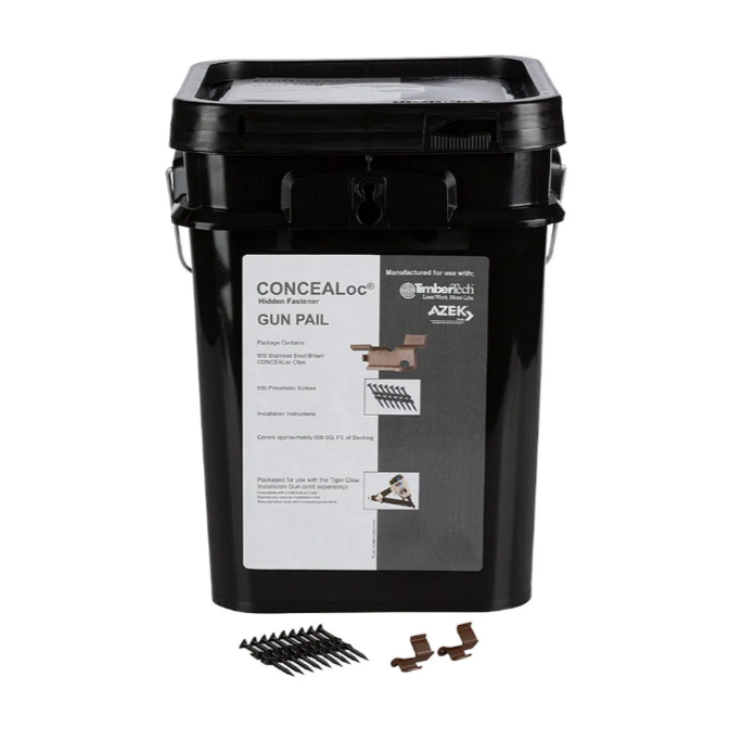 TimberTech CONCEALoc 900 count gun pail with clips