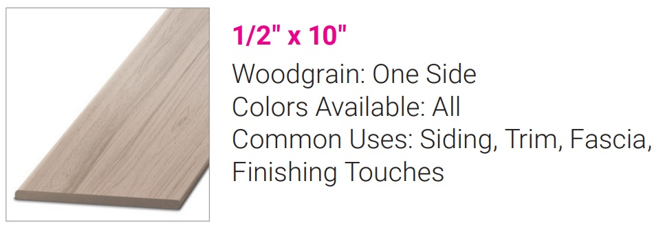 WearDeck® Composite Trim Board - 1/2&quot; x 10&quot;