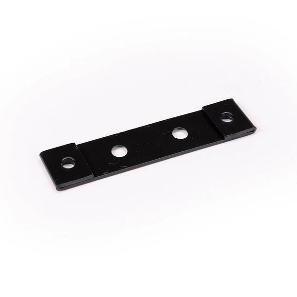 Black Deckorators deck board mounting bracket, angled view