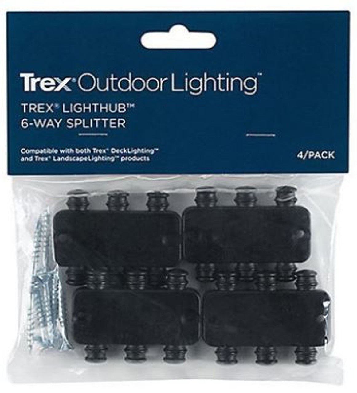 Trex® LightHub 6-Way Splitter in 4 pack