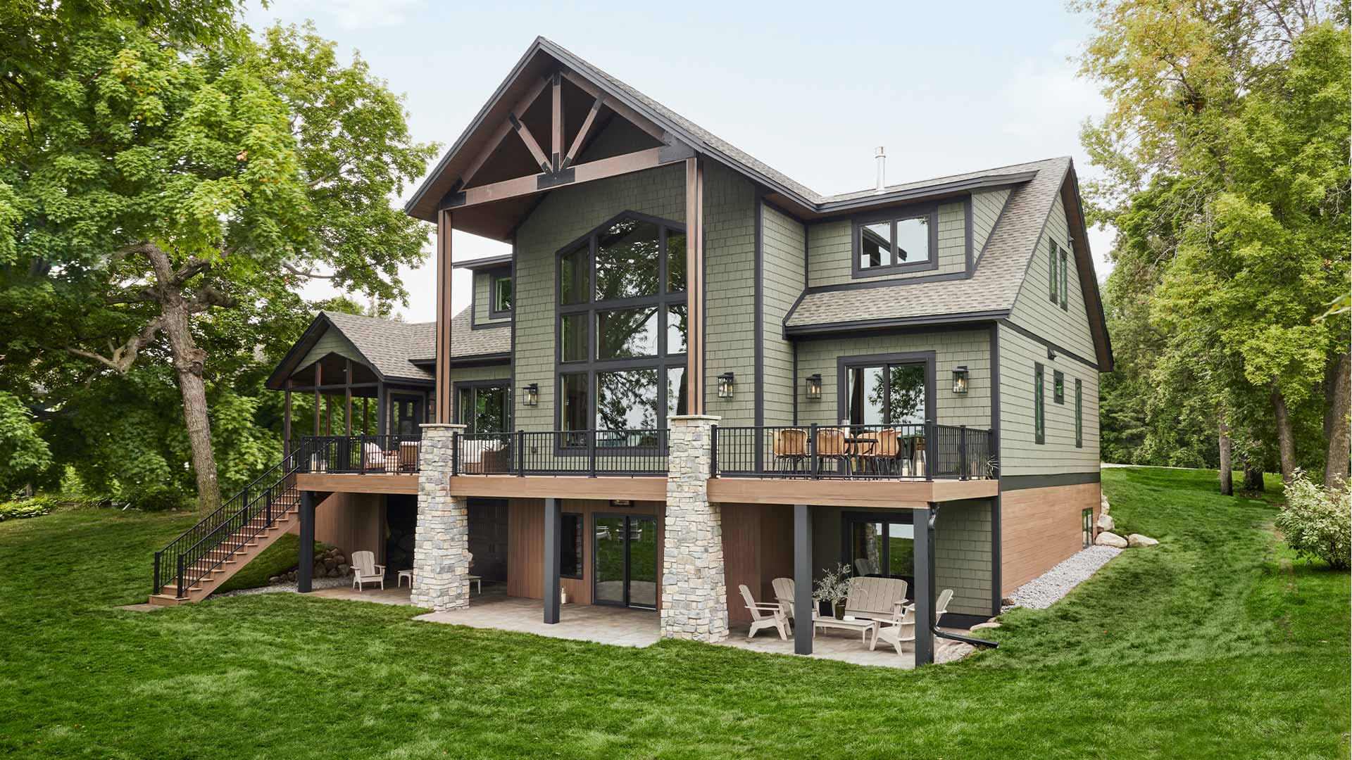 timbertech deck and fascia board outdoor seating area