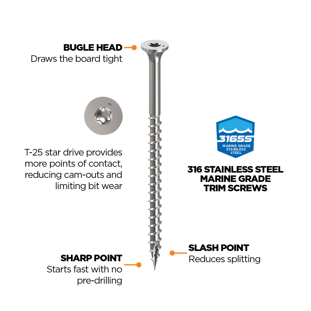 CAMO 316 Stainless Steel Color Match Deck Screws