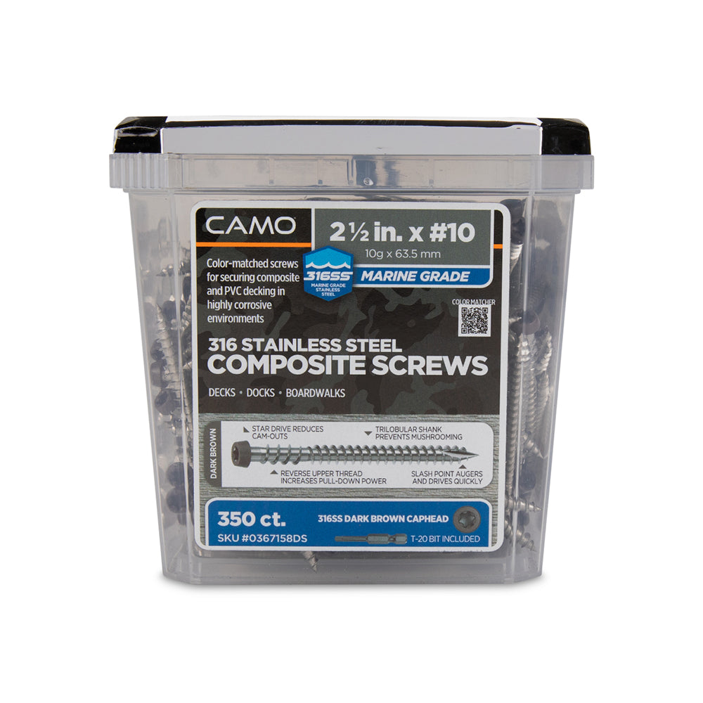 CAMO 316 Stainless Steel Color Match Deck Screws