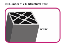 Owens Corning™ Lumber Structural Posts - 6&quot; x 6&quot; Decking Owens Corning