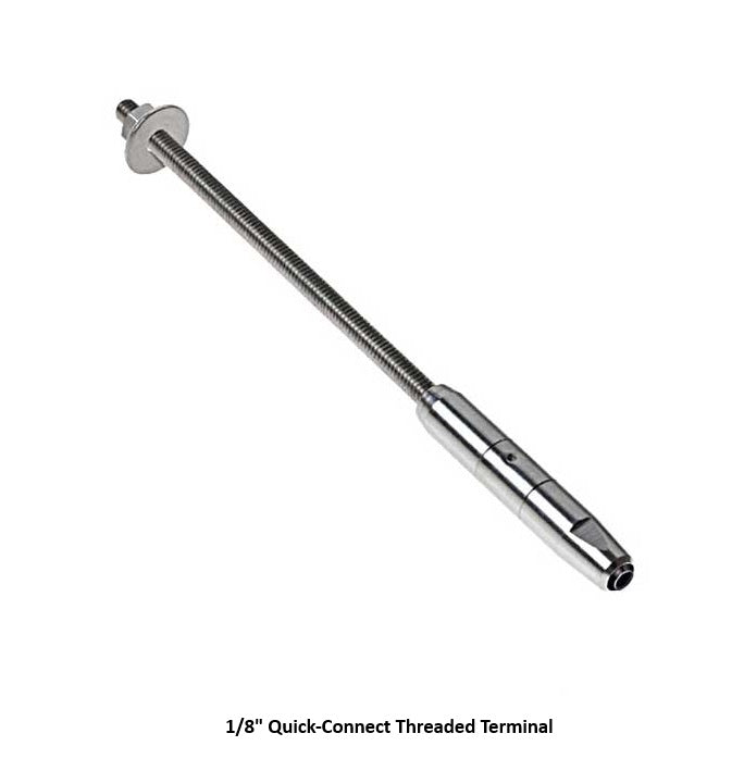 Feeney Railing - CableRail Fittings Cable Railing Feeney Fittings 1/8" Quick-Connect Threaded Terminal Pkg 