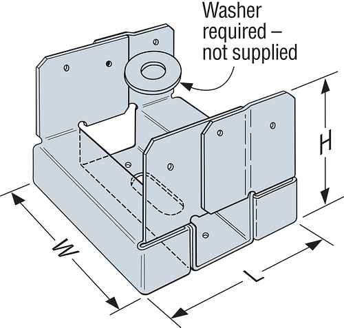 Simpson Strong Tie ABA - Adjustable Post Base for 4x4 - ZMAX Finish