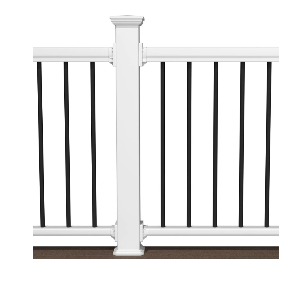 Deckorators® Composite Railing Kits Composite Railing Deckorators Level Rail Black Aluminum Balusters 6' x 36"