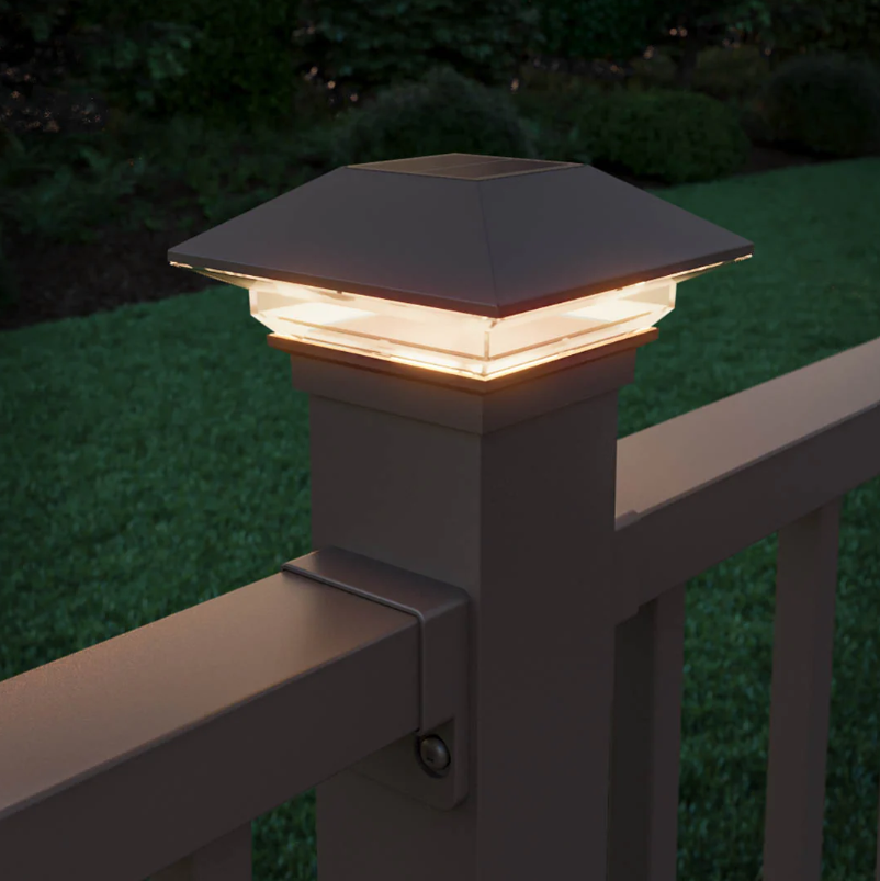 Deckorators® Classic Solar Post Cap Outdoor Lighting Deckorators 2-1/2&quot; (Base) Weathered Brown 