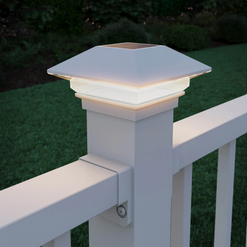 Deckorators® Classic Solar Post Cap Outdoor Lighting Deckorators 2-1/2&quot; (Base) Textured White 