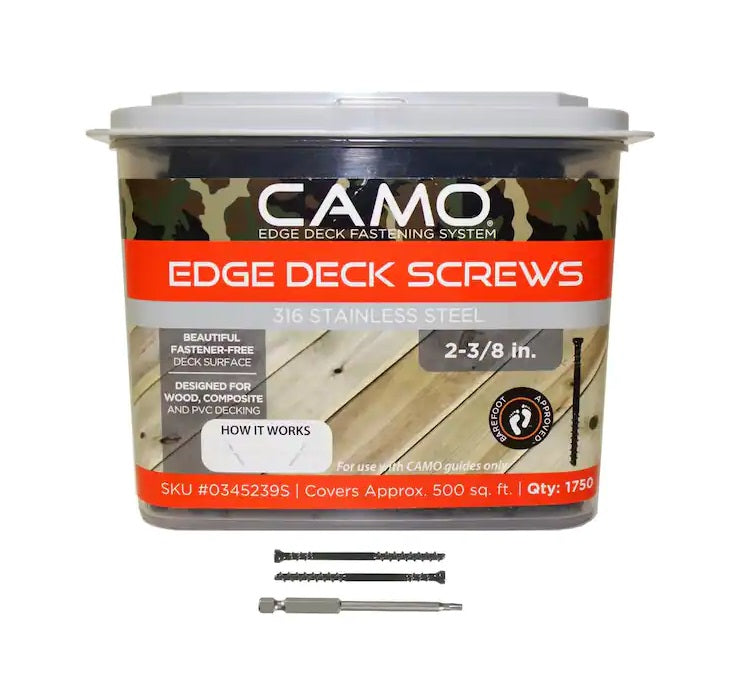 CAMO Edge Deck Screws 2-3/8&quot; - Stainless Steel Hardware CAMO Fasteners 1750 Count  