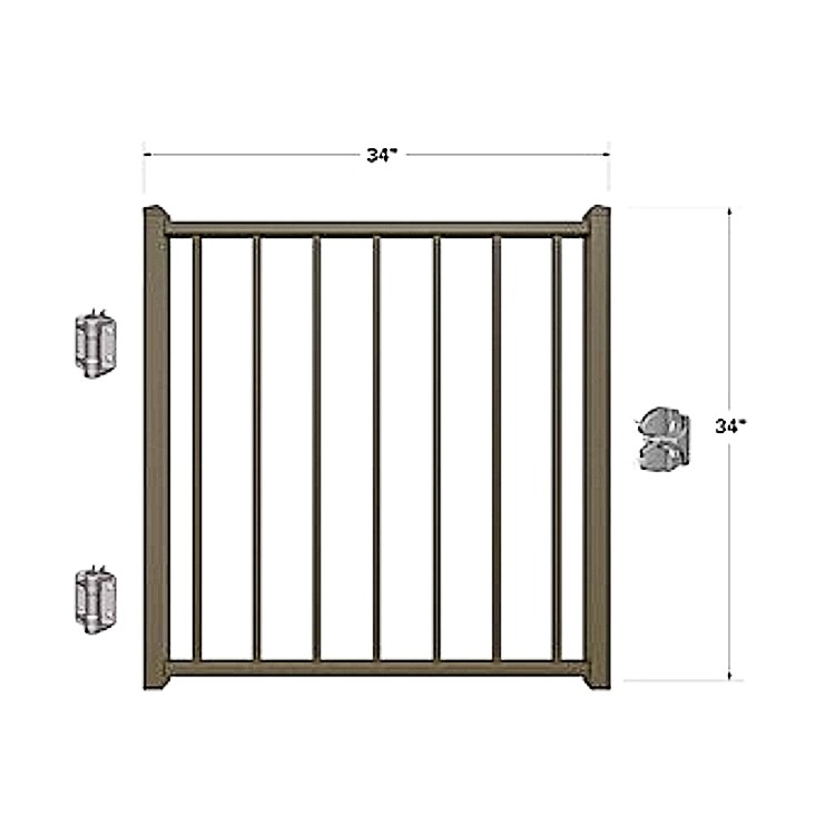 Fortress FE26 Railing Gate: Black, 34"x34" - image 4