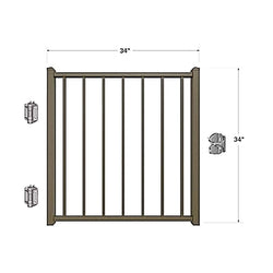 Fortress FE26 Railing Gate: Black, 34"x34" - image 4