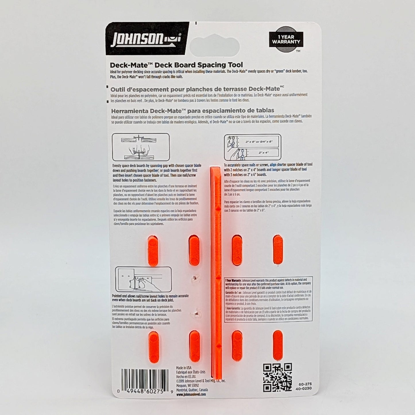 Deck Mate Board Spacing Tool by Johnson Level
