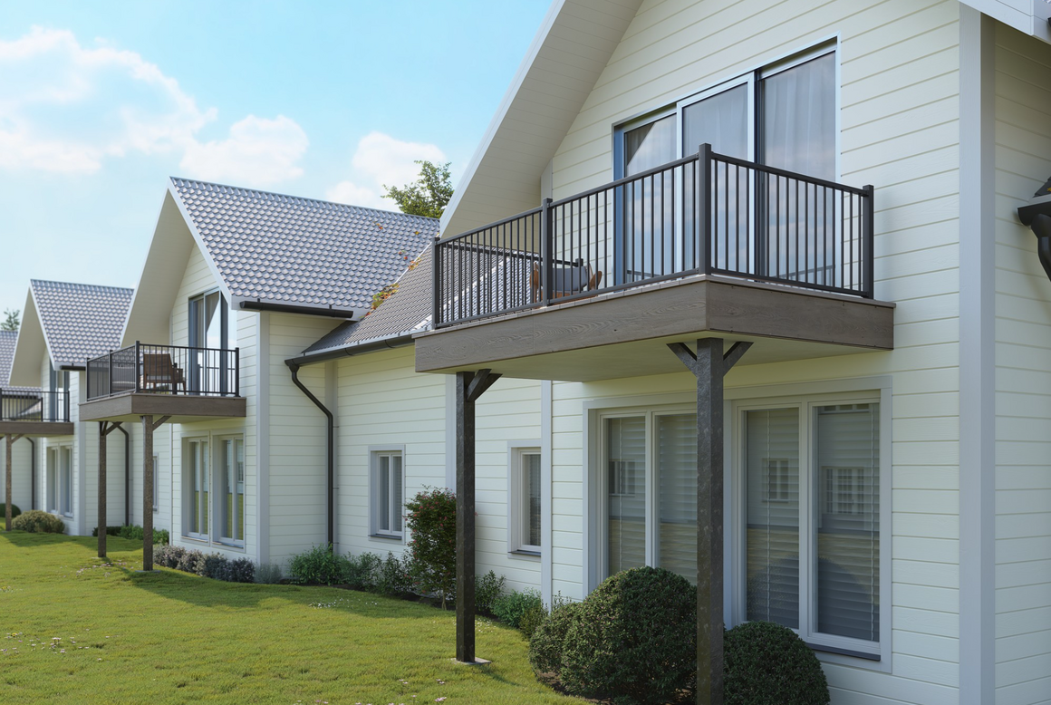Key-Link Discovery Series Aluminum Railing - Textured Black Composite Railing Trex