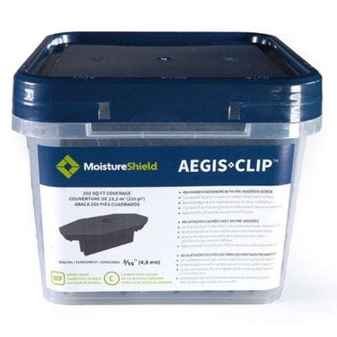 MoistureShield Aegis Clip Hidden Fasteners - Carbon Screws