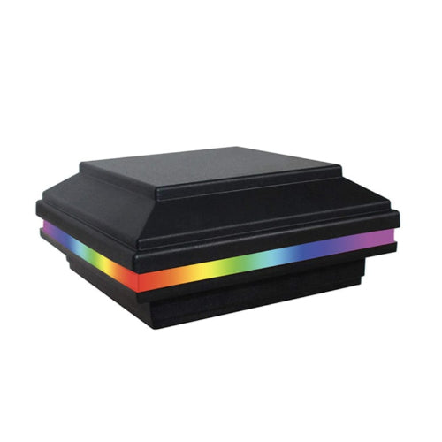Tru-Scapes® 4.5” Composite LED Deck Post Cap Light - Color Changing (Fits TREX Transcend Posts) Outdoor Lighting Tru-Scapes Trex Transcend 4.5” Composite LED Deck Post Cap Light - Color Changing Black