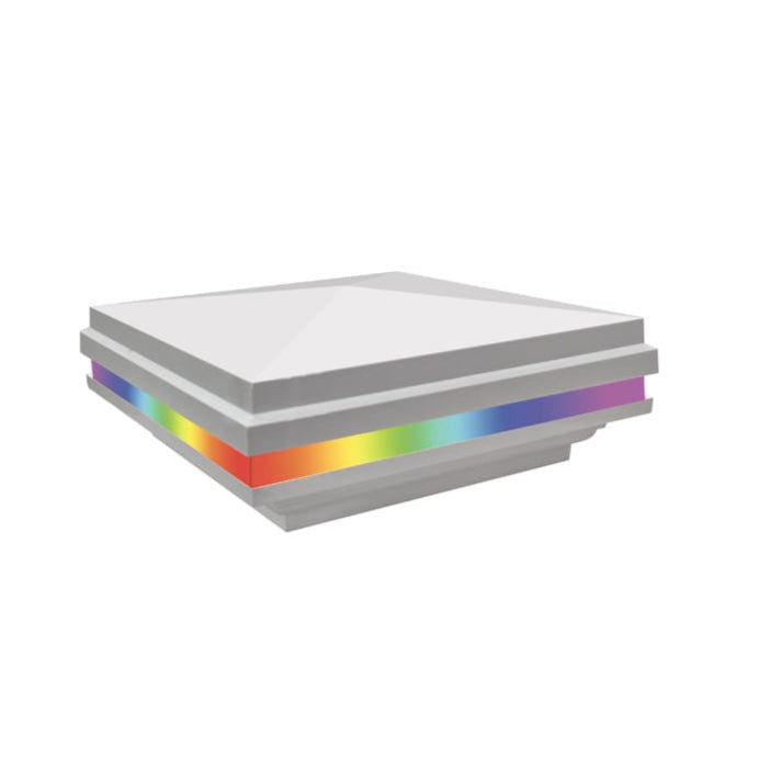 Tru-Scapes® 4″ Vinyl LED Deck & Fence Post Cap Light - Color Changing Outdoor Lighting Tru-Scapes