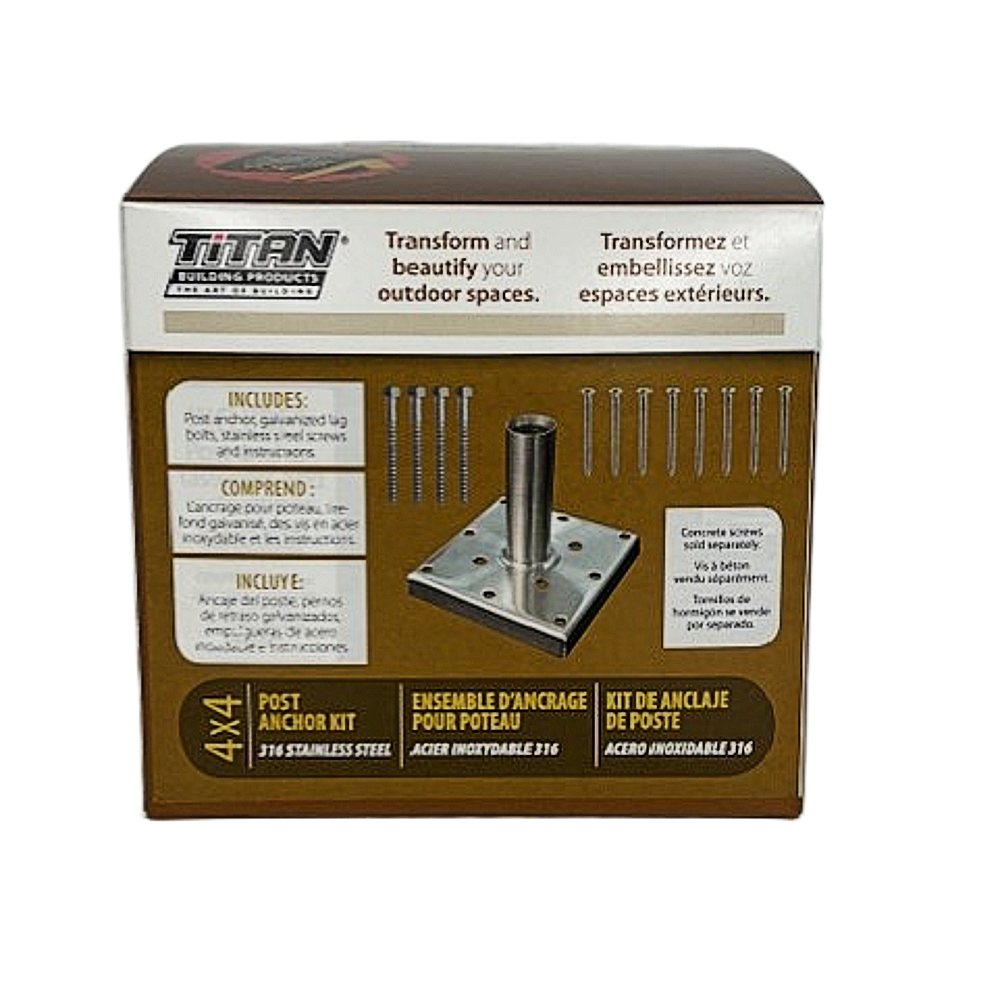 Titan 316SS Post Anchor Kit