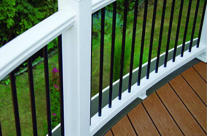 Trex® Transcend Horizontal Rail &amp; Round Baluster Kit Composite Railing Trex