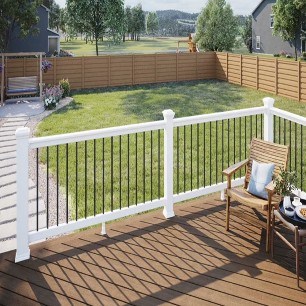 TREX Select Composite T-Rail and Black Round Baluster Kit