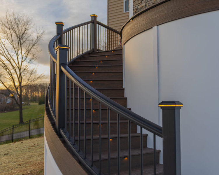 Tru-Scapes deck stair lighting post caps and recessed