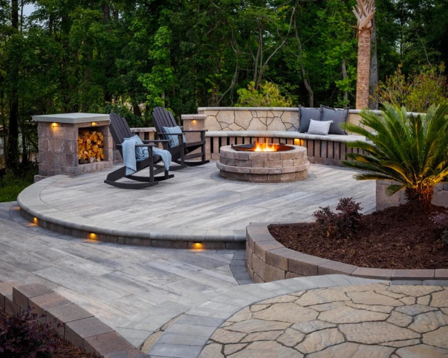 Tru-Scapes outdoor lighting with fire pit