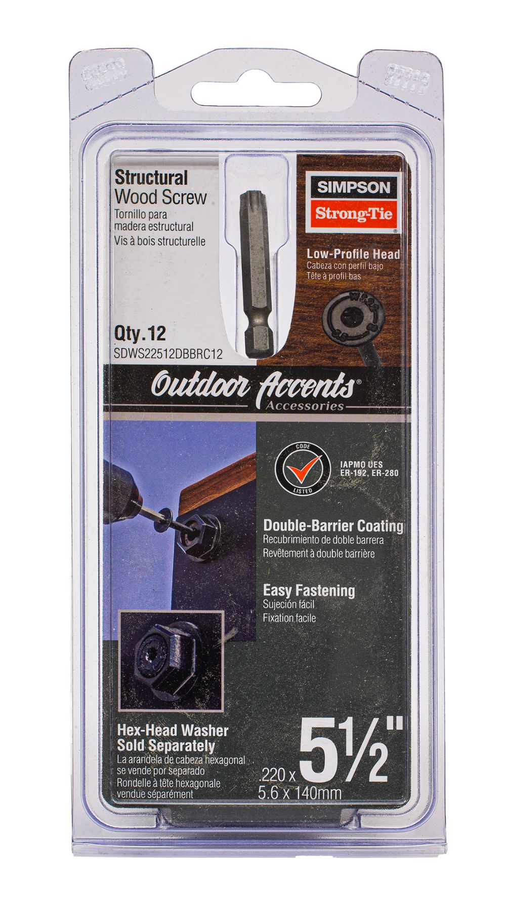 Simpson Strong-Tie SDWS22300DBR50 - 3-Inch x .220 Flat Head Structural Screws, 50 ct