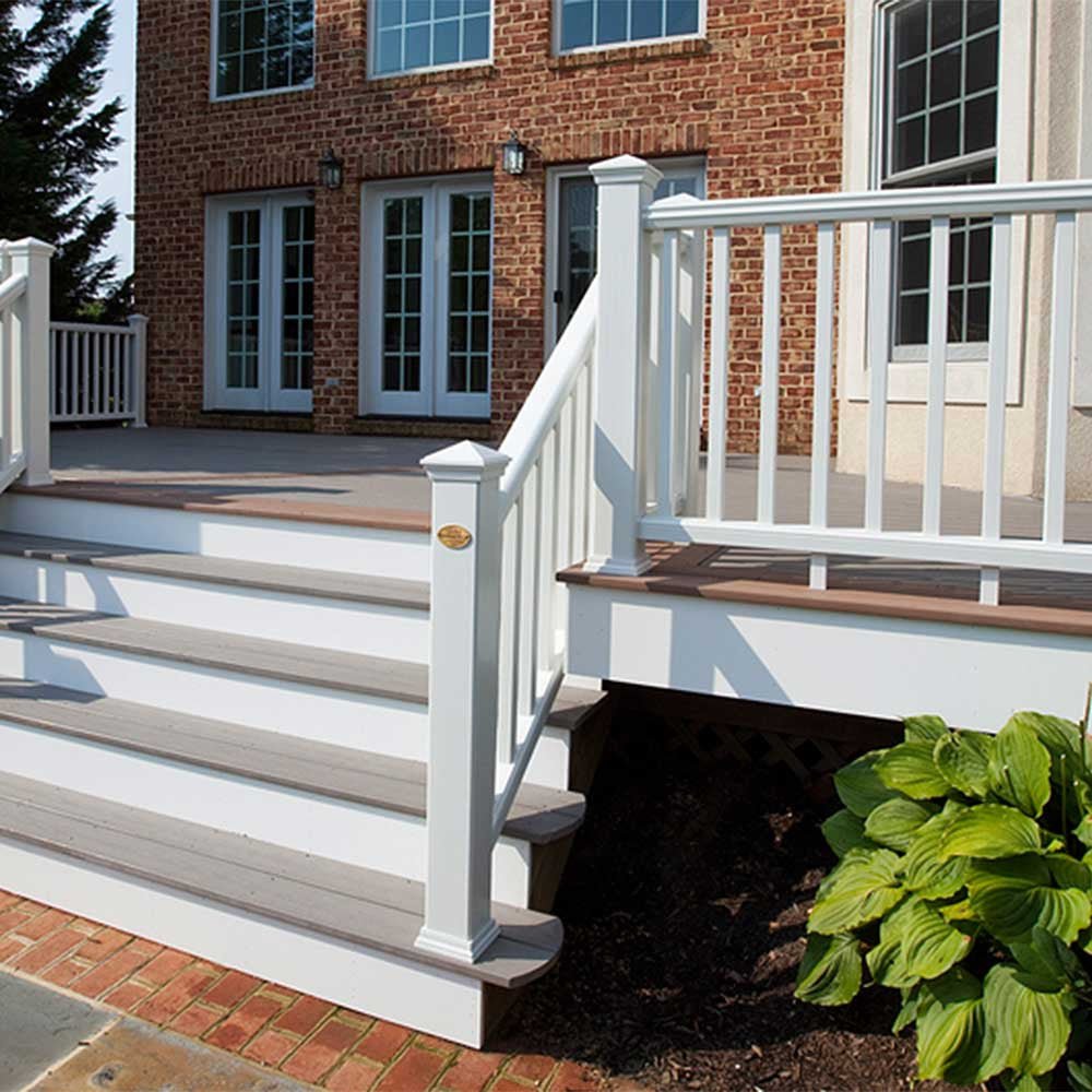 EZ Handrail 6 ft. x 36 in. White Aluminum Frame Glass Baluster Railing Kit